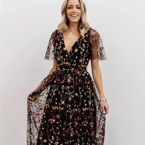Baltic Born Marseille Embossed Maxi Dress in Multi Floral